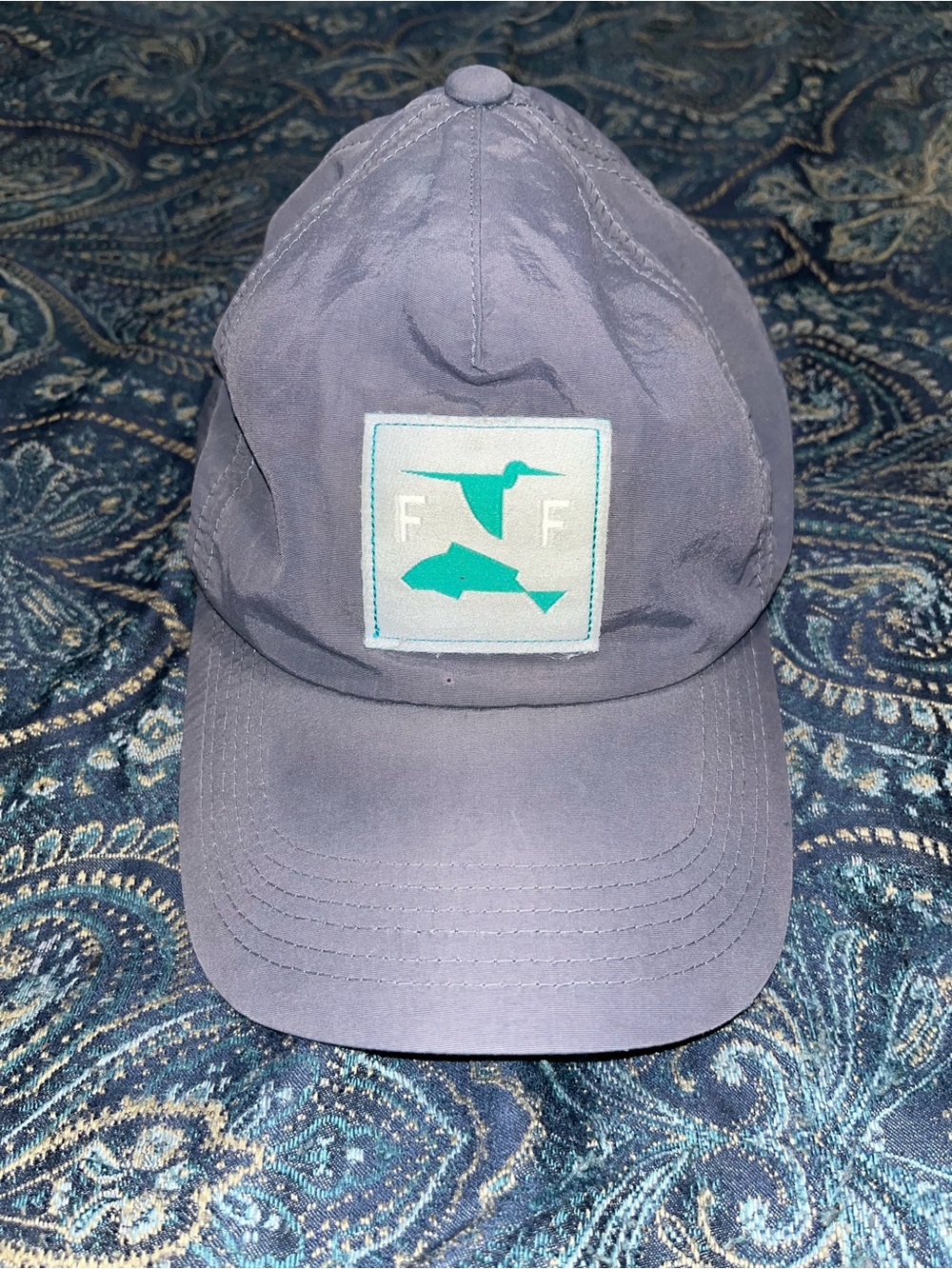 Free Fly Apparel Gray Baseball Cap with Teal Logo